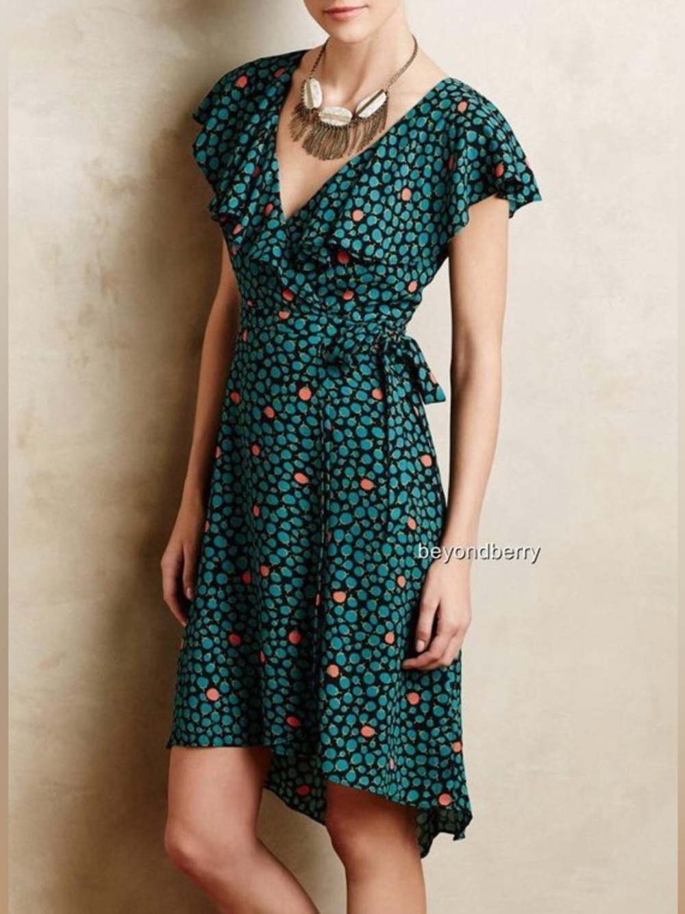 HD in Paris for Anthropologie Ruffle Wrap Dress size 0